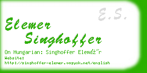 elemer singhoffer business card